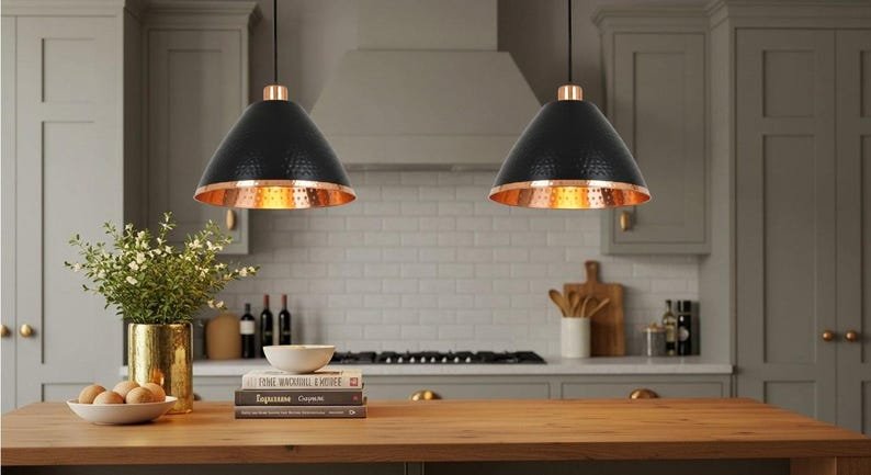 Handmade Moroccan Copper Pendant Light: Perforated Dome Ceiling Lamp