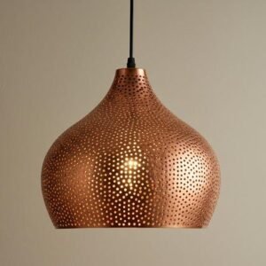 products-PerforatedMetal4-300x300 Perforated Copper Teardrop Pendant Light
