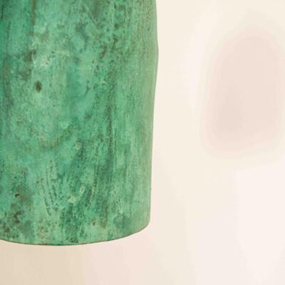 Oxidized Copper Dome Pendant Light: Rustic Green Patina Farmhouse Lighting