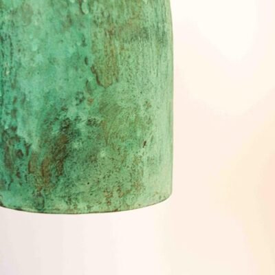 Oxidized Copper Dome Pendant Light: Rustic Green Patina Farmhouse Lighting