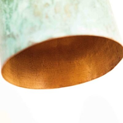 Oxidized Copper Dome Pendant Light: Rustic Green Patina Farmhouse Lighting