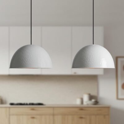 Handmade Copper Dome Pendant Light: Rustic Industrial Lighting