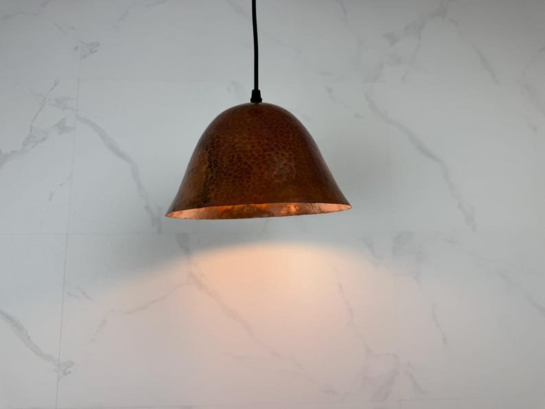 Handmade Hammered Copper Dome Pendant Light - Rustic Industrial Style Handmade Hammered Copper Dome Pendant Light - Rustic Industrial Style