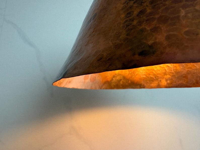 Handmade Hammered Copper Dome Pendant Light - Rustic Industrial Style Handmade Hammered Copper Dome Pendant Light - Rustic Industrial Style