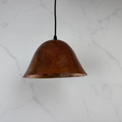 products-RusticIndustrialStyle8 Hammered Copper Bell Pendant Light