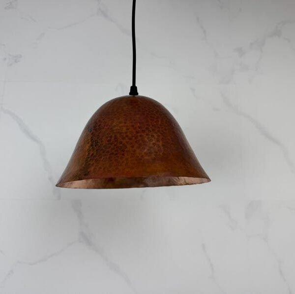 Hammered Copper Bell Pendant Light