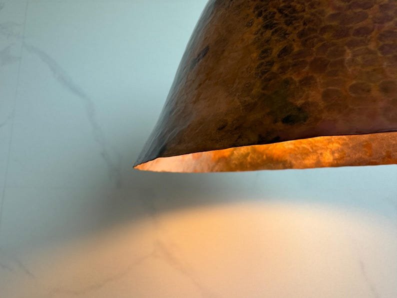 Handmade Hammered Copper Dome Pendant Light - Rustic Industrial Style Handmade Hammered Copper Dome Pendant Light - Rustic Industrial Style
