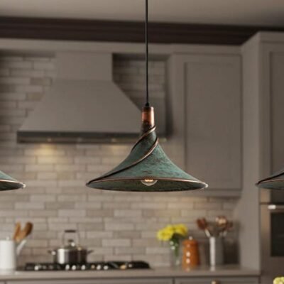 Handmade Green Patina Copper Pendant Light: Rustic Island Lighting Handmade Green Patina Copper Pendant Light: Rustic Island Lighting