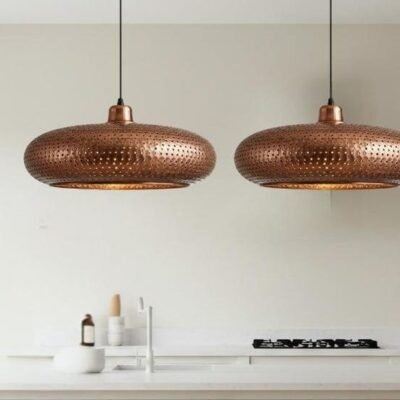 Wide Perforated Shade for Kitchen Island & Dining Room