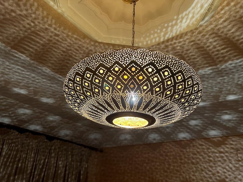 Pendant light, brass pendant light, Moroccan Brass Pendant Light, Moroccan Light Fixtures, Pendant Lighting, Simple Moroccan pendant lamp