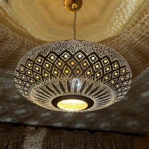 Large Moroccan Brass Pendant Chandelier