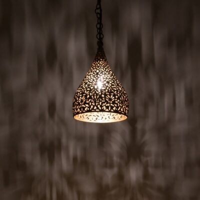 Moroccan Brass Teardrop Pendant Light