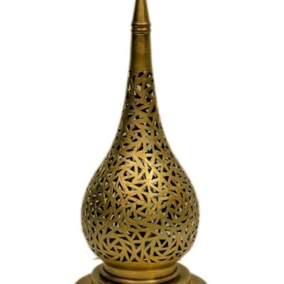 Handmade Brass Table Lamp: Moroccan Lantern Shade, Soft Light Handmade Brass Table Lamp: Moroccan Lantern Shade, Soft Light