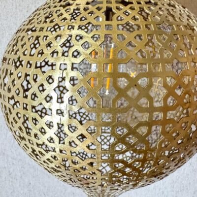 Handmade Moroccan Brass Wall Sconce: Perforated Teardrop Boho Light Handmade Moroccan Brass Wall Sconce: Perforated Teardrop Boho Light