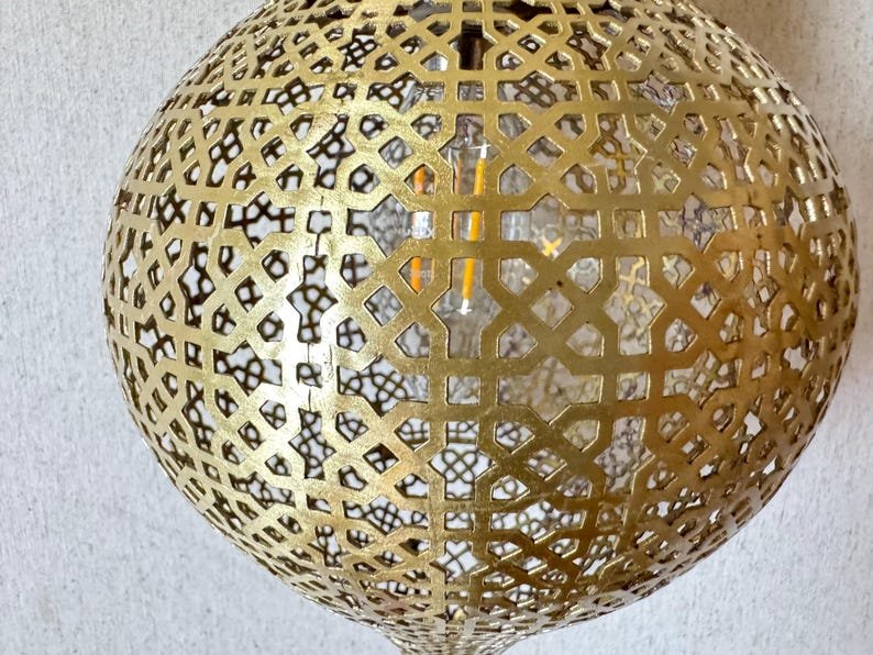 Handmade Moroccan Brass Wall Sconce: Perforated Teardrop Boho Light Handmade Moroccan Brass Wall Sconce: Perforated Teardrop Boho Light