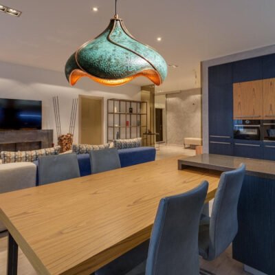 Hand-Hammered Copper Lotus Pendant Light: Verdigris Patina, Moroccan Lighting