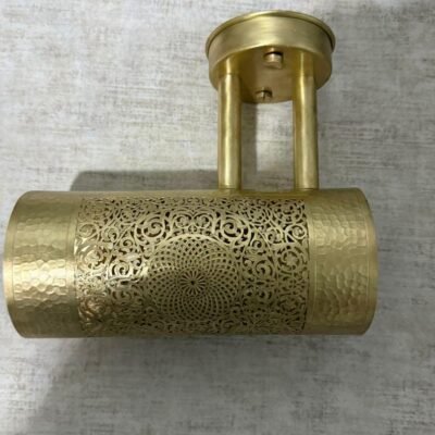 Handcrafted Moroccan Brass Sconce: Filigree Wall Lamp