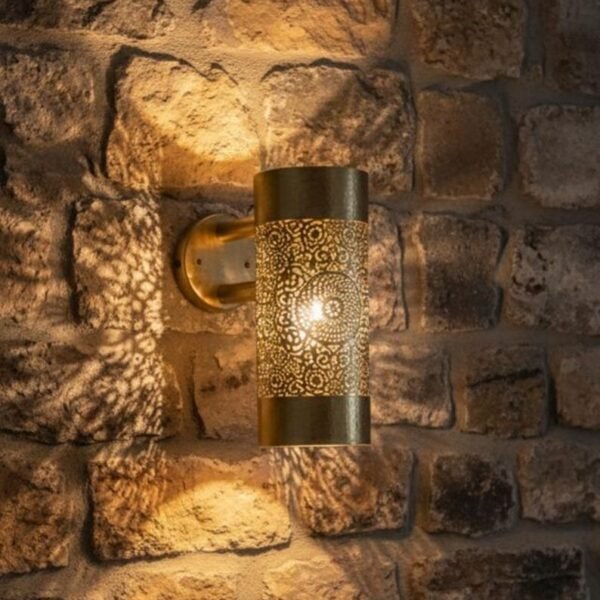 products-WallLamp3 Moroccan Brass Cylinder Wall Sconce