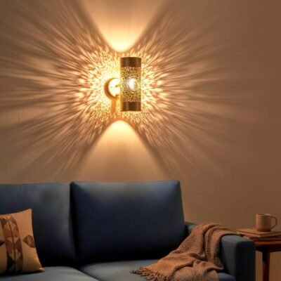 Handcrafted Moroccan Brass Sconce: Filigree Wall Lamp