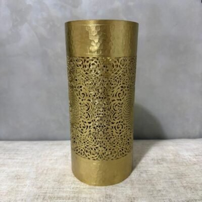 Handcrafted Moroccan Brass Sconce: Filigree Wall Lamp