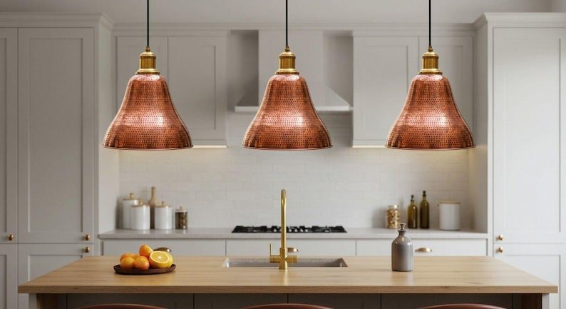 Handmade Moroccan Copper Pendant Light: Hammered Dome, Rustic Island Lighting Handmade Moroccan Copper Pendant Light: Hammered Dome, Rustic Island Lighting