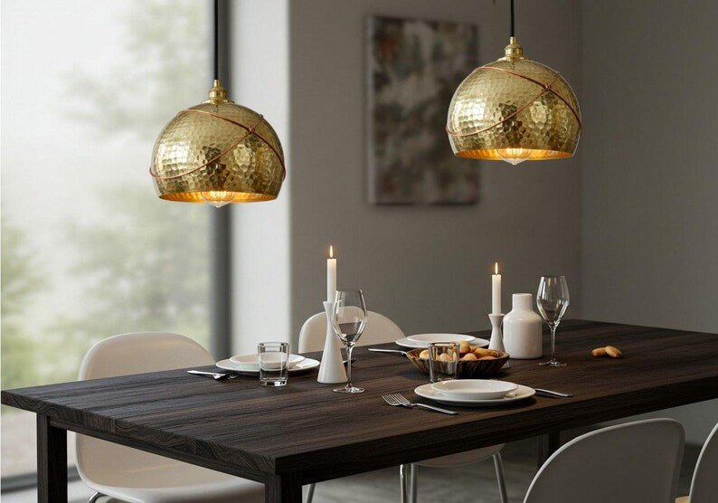 Hammered Brass Dome Pendant Light: Moroccan Ceiling Lamp Hammered Brass Dome Pendant Light: Moroccan Ceiling Lamp