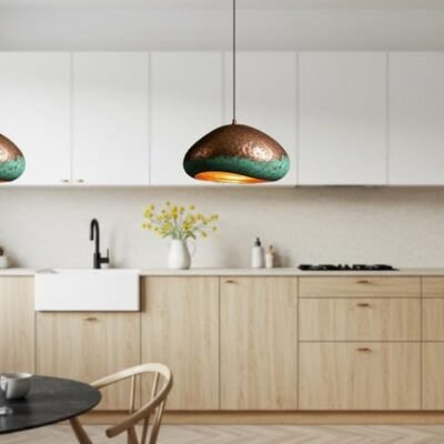 Rustic Copper Pendant Light Fixture, Copper Oxidized Island Kitchen Lighting , Copper Ceiling Dome Pendant Lamp Lighting , Rustic chandelier