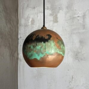 Green Patina Perforated Cone Pendant Light Starry Moroccan Ceiling Lamp
