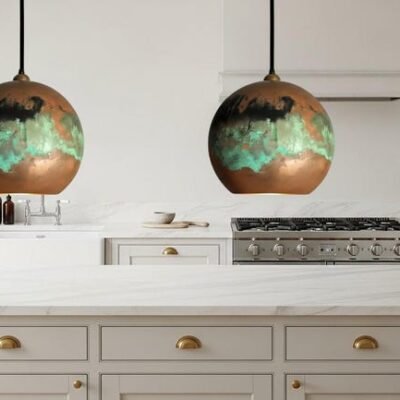 Handmade Oxidized Copper Dome Pendant Light: Moroccan Style
