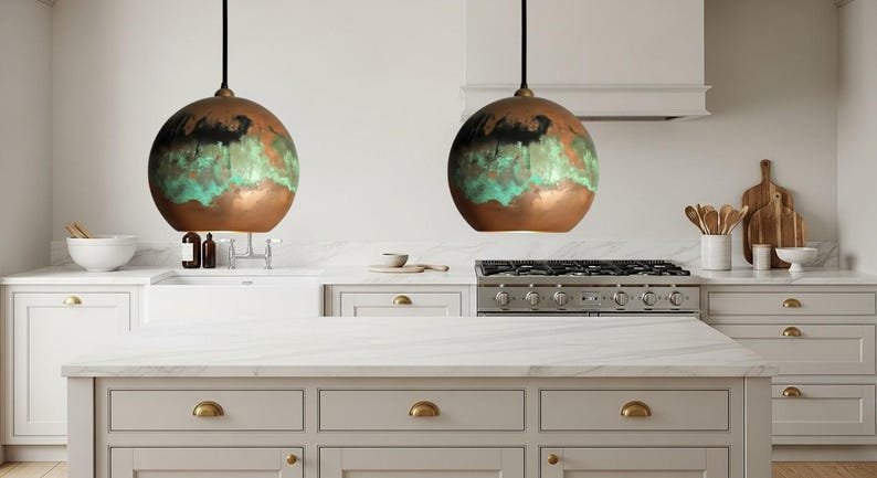 Handmade Oxidized Copper Dome Pendant Light: Moroccan Style