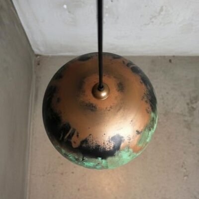 Handmade Oxidized Copper Dome Pendant Light: Moroccan Style
