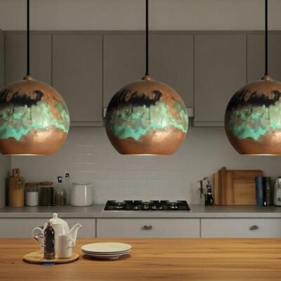 Handmade Oxidized Copper Dome Pendant Light: Moroccan Style