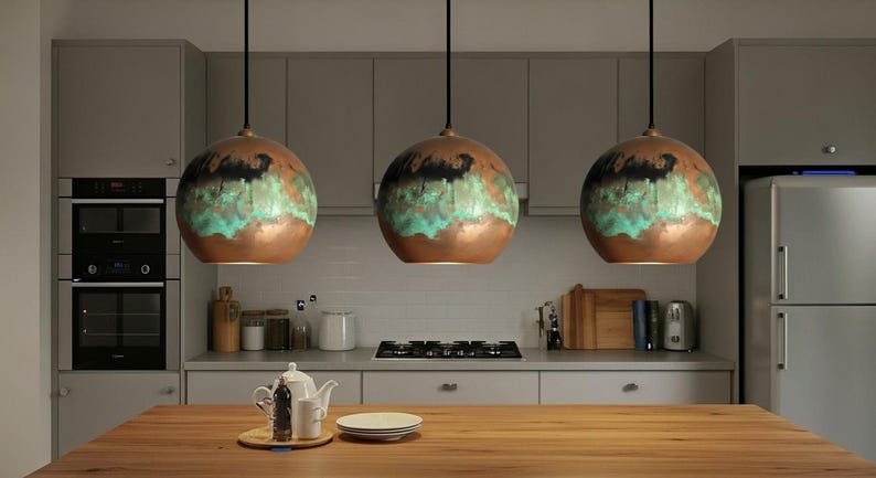 Handmade Oxidized Copper Dome Pendant Light: Moroccan Style