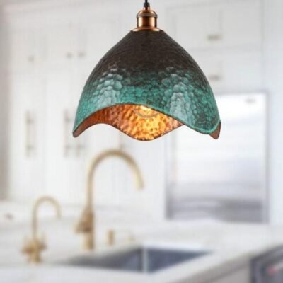 Set of 2 Green patina copper dome pendant light- oxidized turquoise patina with copper interior - modern kitchen island-vintage hanging lamp Set of 2 Green patina copper dome pendant light- oxidized turquoise patina with copper interior - modern kitchen island-vintage hanging lamp