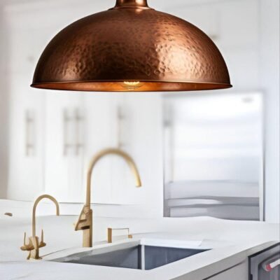 Set of 2 copper dome pendant light-oxidized with copper interior -modern kitchen island - vintage hanging lamp Set of 2 copper dome pendant light-oxidized with copper interior -modern kitchen island - vintage hanging lamp