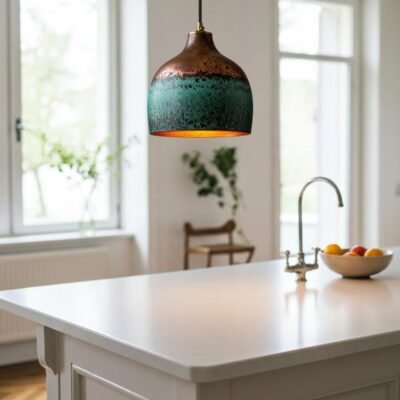 Handmade Hammered Copper Dome Pendant Light: Green Patina Rustic Chandelier Handmade Hammered Copper Dome Pendant Light: Green Patina Rustic Chandelier