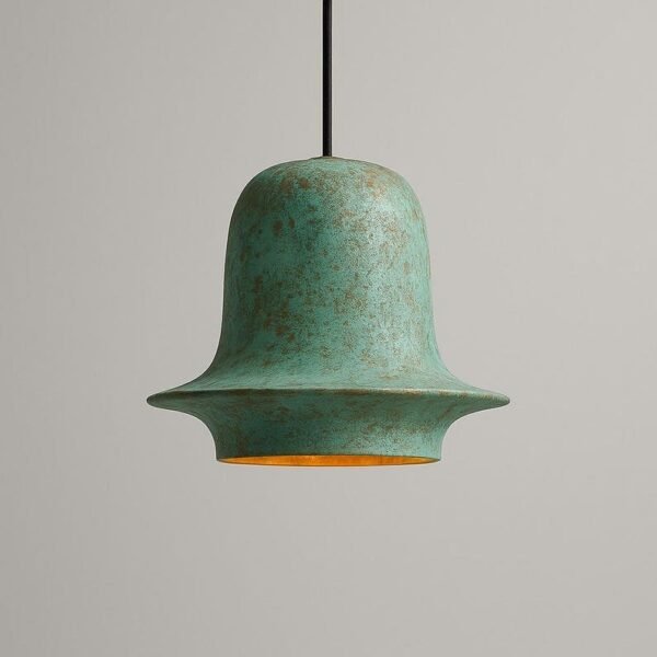 products-Artdeco5 Bell-Shaped Verdigris Pendant Art Deco Inspired Light
