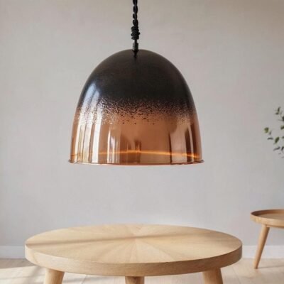 Handmade Black Copper Dome Pendant Light: Moroccan Kitchen Island Lighting