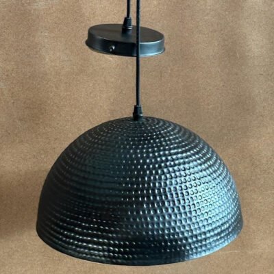 Modern Brass Pendant Light – Hammered Dome Ceiling Lamp | Black Dome Ceiling Light