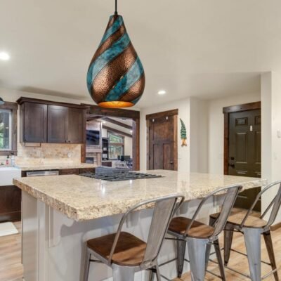 Blue Patina Copper Pendant Light - Rustic Kitchen Island Lighting Blue Patina Copper Pendant Light - Rustic Kitchen Island Lighting