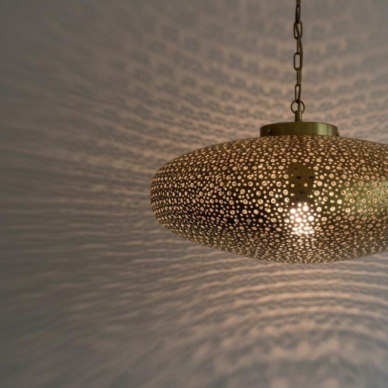 Handmade Moroccan Brass Pendant Lamp: Boho Chandelier Lighting Handmade Moroccan Brass Pendant Lamp: Boho Chandelier Lighting