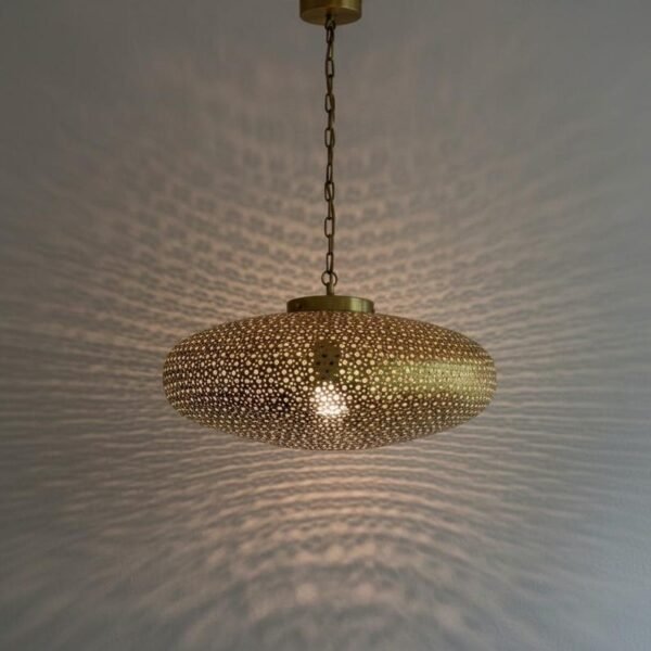 Handmade Moroccan Brass Pendant Lamp: Boho Chandelier Lighting
