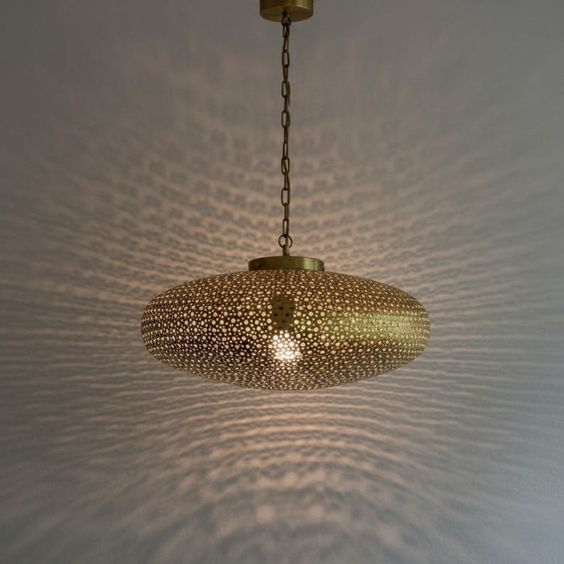 Handmade Moroccan Brass Pendant Lamp: Boho Chandelier Lighting Handmade Moroccan Brass Pendant Lamp: Boho Chandelier Lighting