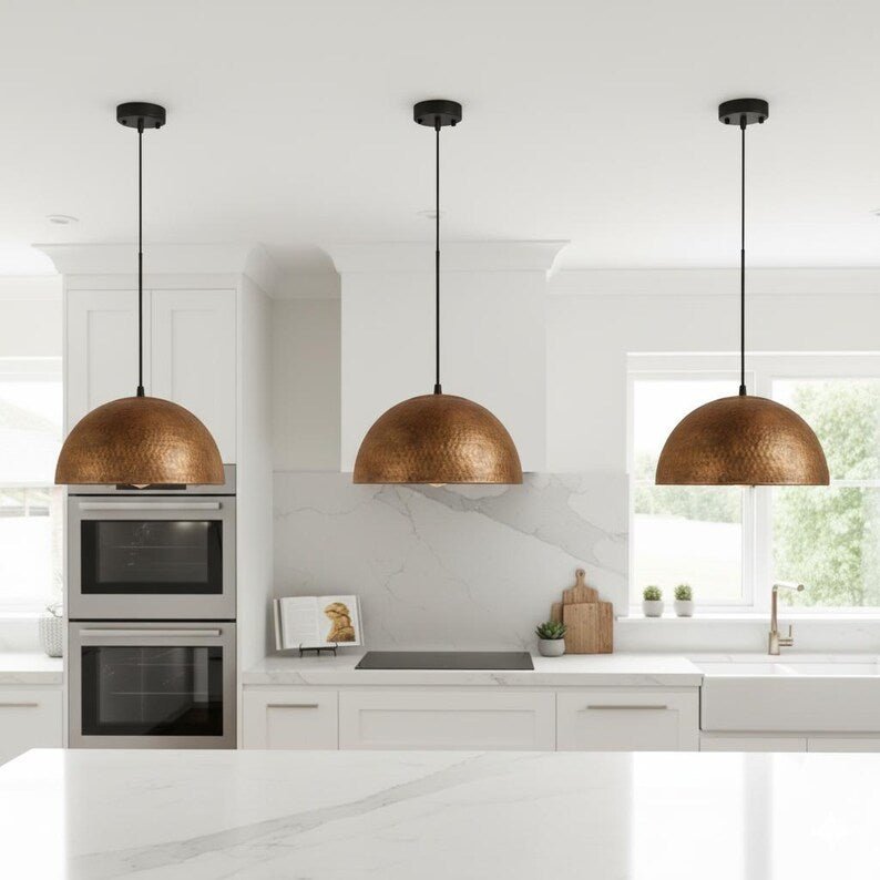Handmade Hammered Brass Dome Pendant Light β Modern Brass Ceiling Lamp, Boho Kitchen Island Lighting customized Handmade Hammered Brass Dome Pendant Light β Modern Brass Ceiling Lamp, Boho Kitchen Island Lighting customized