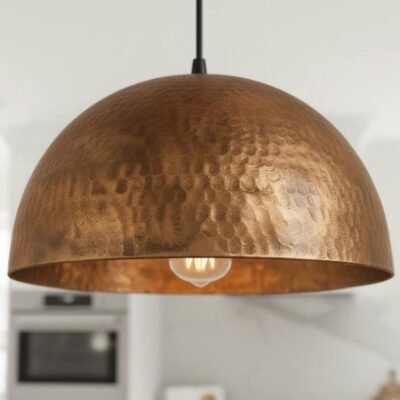 products-BohoKitchenIslandLightingcustomized11 Hammered Copper Dome Pendant Boho Kitchen Island Light