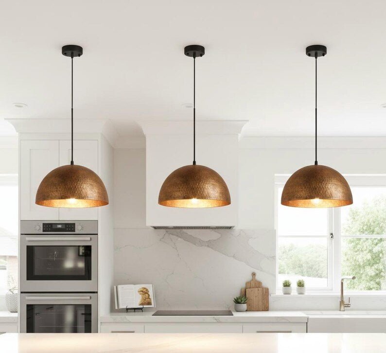 Handmade Hammered Brass Dome Pendant Light β Modern Brass Ceiling Lamp, Boho Kitchen Island Lighting customized Handmade Hammered Brass Dome Pendant Light β Modern Brass Ceiling Lamp, Boho Kitchen Island Lighting customized