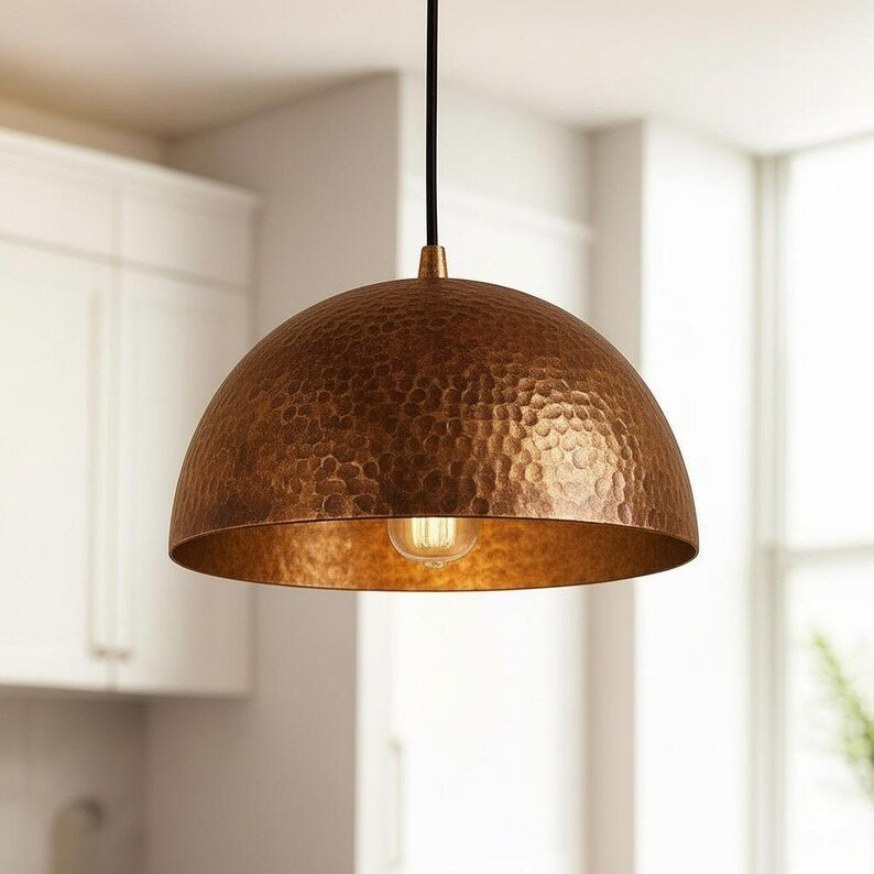 Handmade Hammered Brass Dome Pendant Light β Modern Brass Ceiling Lamp, Boho Kitchen Island Lighting customized Handmade Hammered Brass Dome Pendant Light β Modern Brass Ceiling Lamp, Boho Kitchen Island Lighting customized