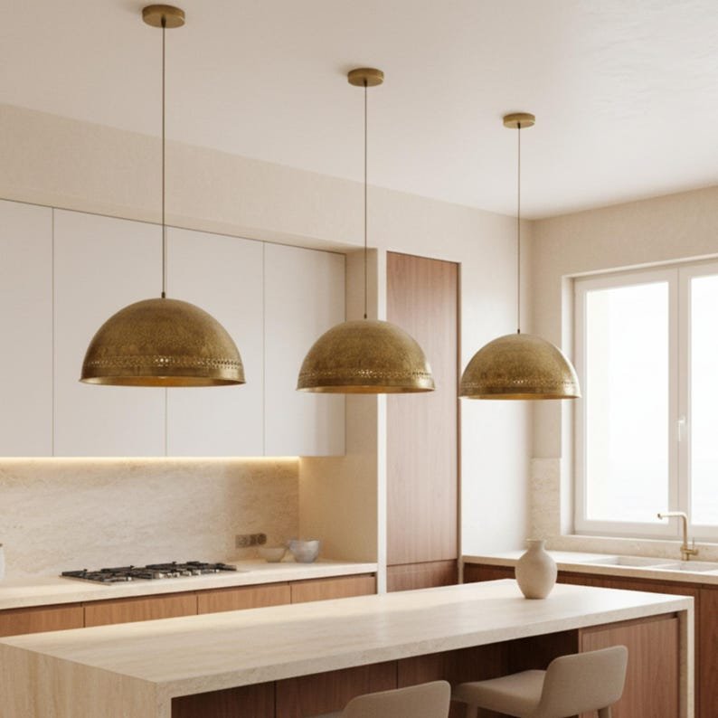 Handmade Moroccan Brass Dome Pendant Light: Boho Rustic Ceiling Light β Duty Free Handmade Moroccan Brass Dome Pendant Light: Boho Rustic Ceiling Light β Duty Free