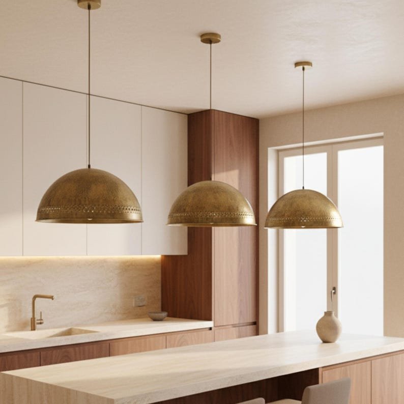 Handmade Moroccan Brass Dome Pendant Light: Boho Rustic Ceiling Light β Duty Free Handmade Moroccan Brass Dome Pendant Light: Boho Rustic Ceiling Light β Duty Free