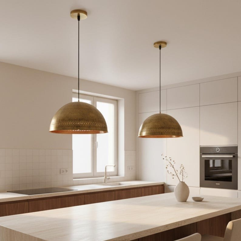 Handmade Moroccan Brass Dome Pendant Light: Boho Rustic Ceiling Light β Duty Free Handmade Moroccan Brass Dome Pendant Light: Boho Rustic Ceiling Light β Duty Free